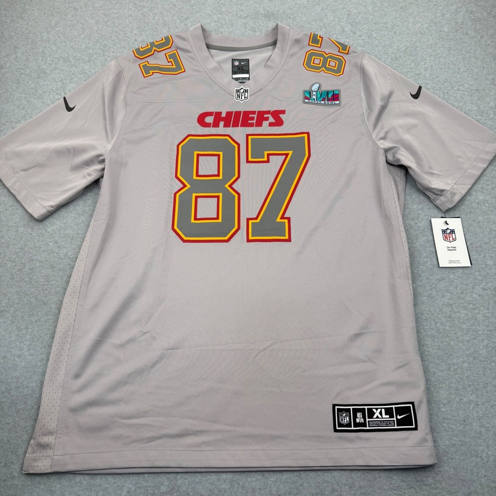 Nike Jersey Mens XL Sporty Travis Kelce Super Bowl‎ LVII Chiefs Grey 87
